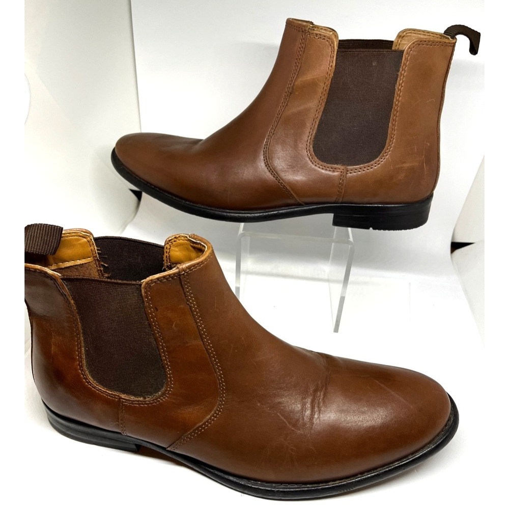 Franco Fortini 562016 Ron Chelsea Leather Ankle Boots Men Size 8.5 Brown
